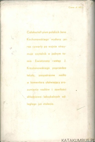 Dzieła polskie. JAN KOCHANOWSKI