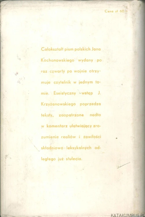 Dzieła polskie. JAN KOCHANOWSKI