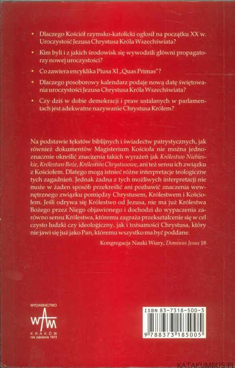 Historia uroczystości Jezusa Chrystusa. KS. JAROSŁAW SUPERSON SAC