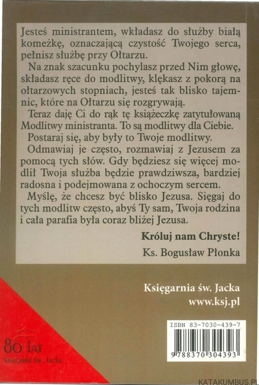 Modlitwy ministranta. BOGUSŁAW PŁONKA