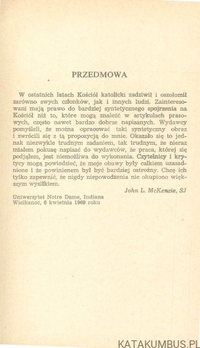 Kościół rzymsko-katolicki. JOHN L. MCKENZIE
