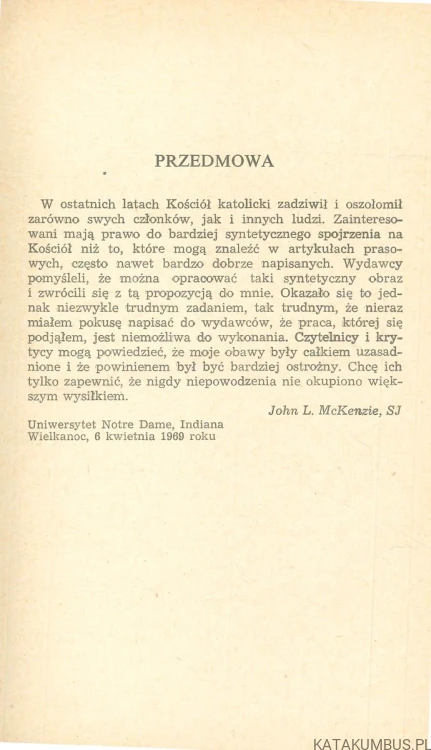 Kościół rzymsko-katolicki. JOHN L. MCKENZIE