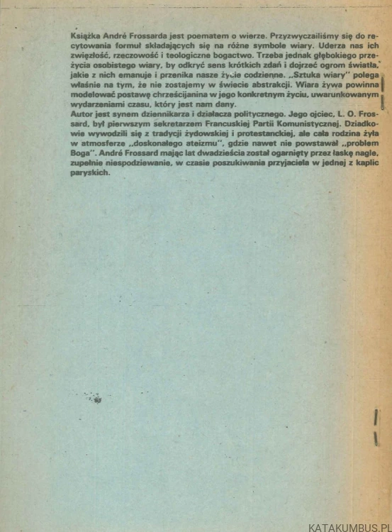 Credo. ANDRÉ FROSSARD