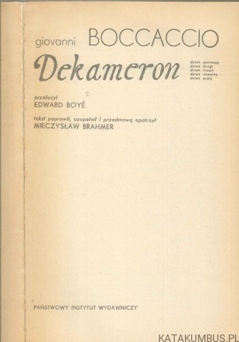 Dekameron Tom 1-2. GIOVANNI BOCCACCIO