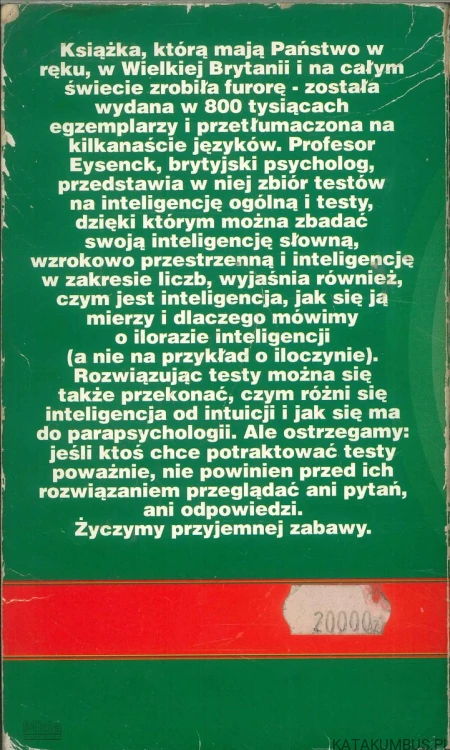 Sprawdź swoją inteligencję. H.J. EYSENCK