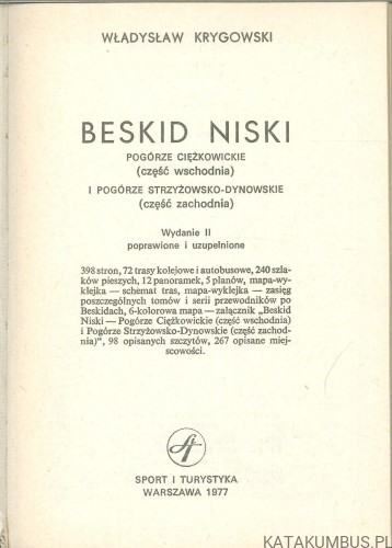 Beskid Niski i pogórze. WŁADYSŁAW KRYGOWSKI