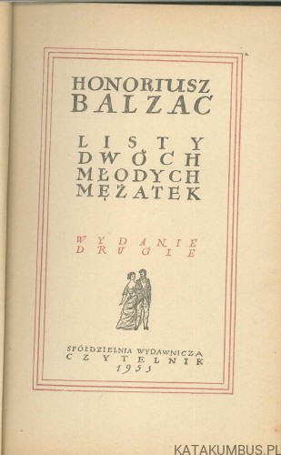 Listy dwóch młodych mężatek. HONORIUSZ BALZAC