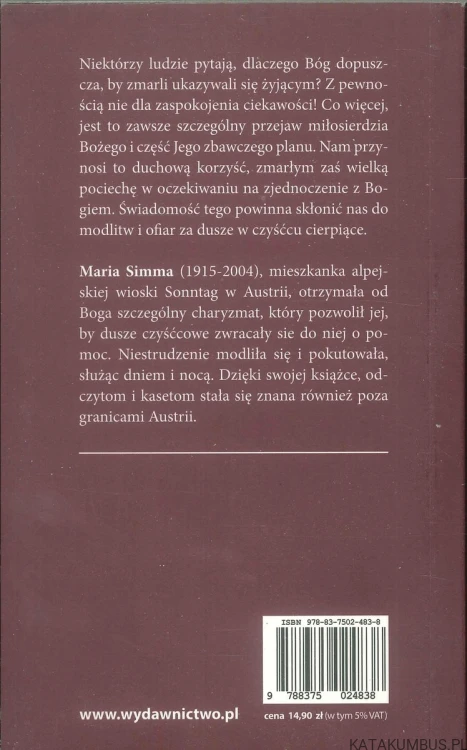 Moje przeżycia z duszami czyśćcowymi. MARIA SIMMA