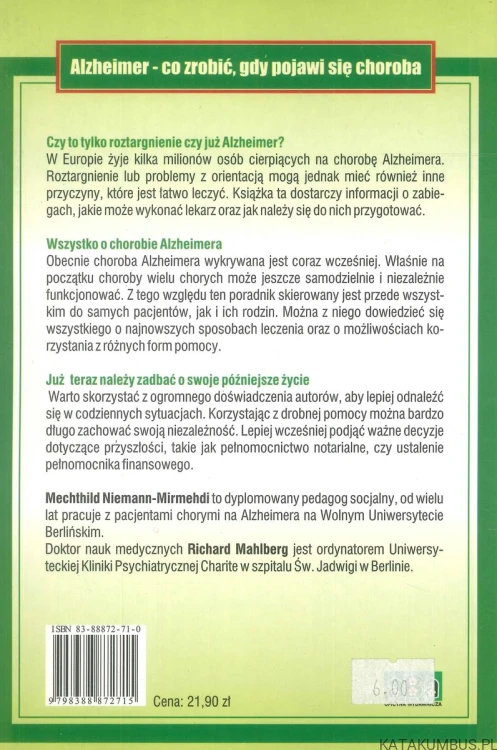 Alzheimer. Co zrobić, gdy pojawi się choroba. PRACA ZBIOROWA