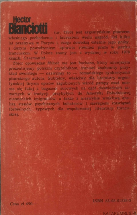 Miłość nie jest kochana. HECTOR BIANCIOTTI