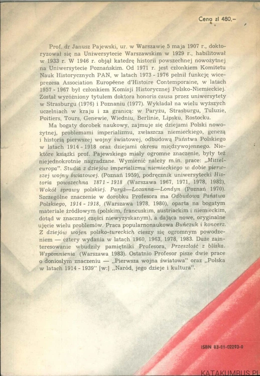 Odbudowa Państwa Polskiego 1914-1918. JANUSZ PAJEWSKI