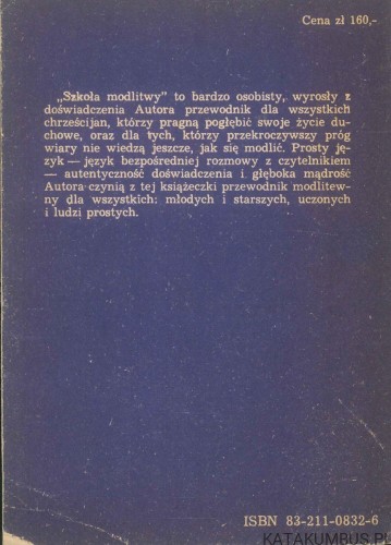 Szkoła modlitwy. METROPOLITA ANTONI (ANTHONY BLOOM)
