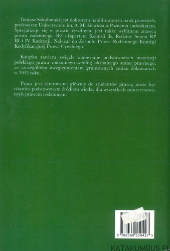 Prawo rodzinne. Zarys wykładu. TOMASZ SOKOŁOWSKI