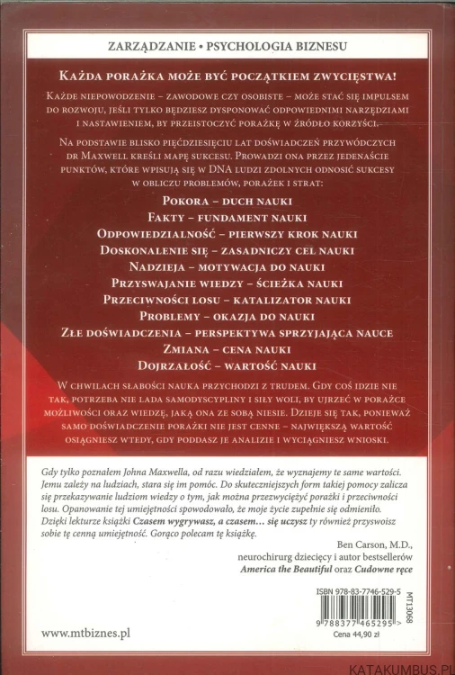 Czasem wygrywasz, a czasem... się uczysz. JOHN C. MAXWELL