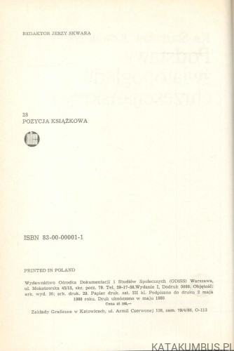 Podstawy światopoglądu chrześcijańskiego. STANISŁAW KOWALCZYK