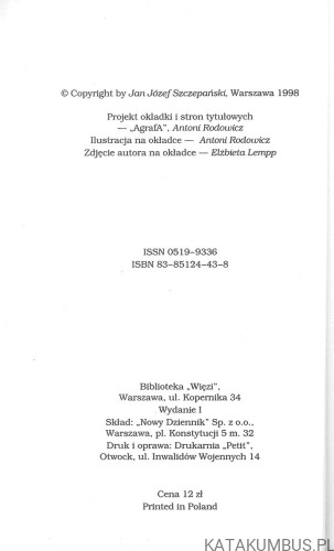 Wszyscy szukamy. JAN JÓZEF SZCZEPAŃSKI