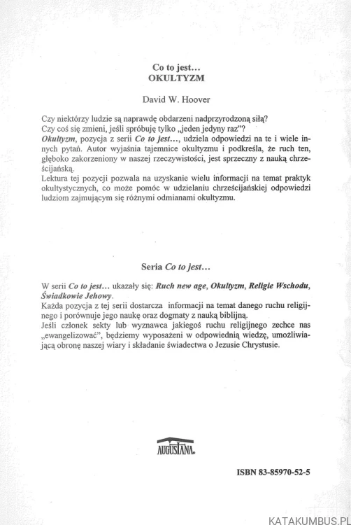 Co to jest... Okultyzm. DAVID W. HOOVER