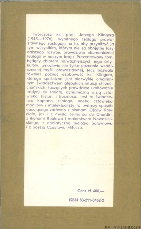 O istocie prawosławia. JERZY KLINGER