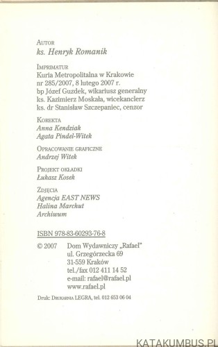 Modlitewnik za wstawiennictwem Jana Pawła II. KS. HENRYK ROMANIK