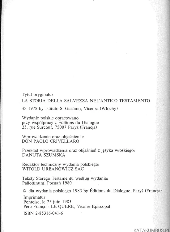 Stary Testament - historia zbawienia. PRACA ZBIOROWA