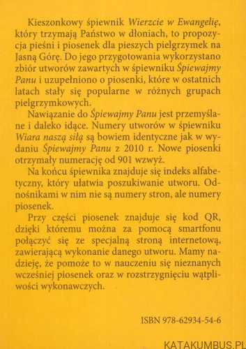 Wierzcie w Ewangelię. Śpiewnik pielgrzymkowy 2015. PRACA ZBIOROWA