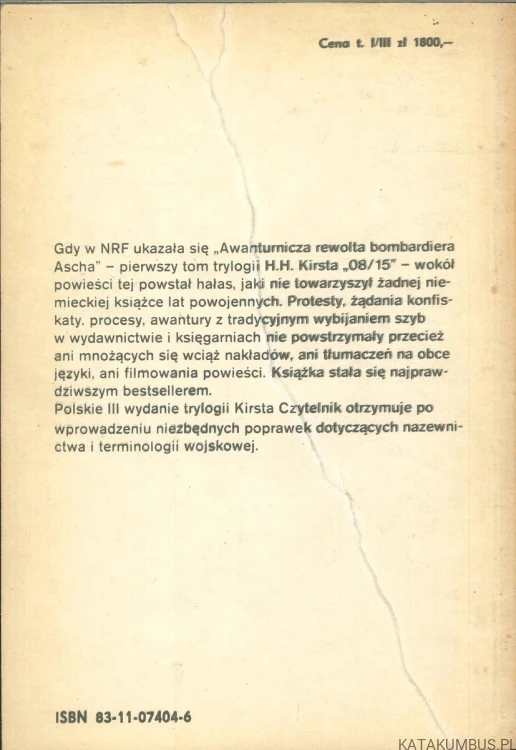 08/15 Tomy 1-3. HANS HELLMUT KIRST