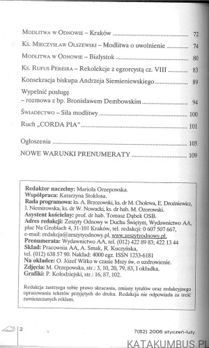 Drogi uzdrowienia nr 1 (82) 2006. PRACA ZBIOROWA