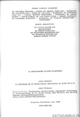 Communio. Międzynarodowy przegląd teologiczny. Nr 5 (107) Rok XVIII. PRACA ZBIOROWA