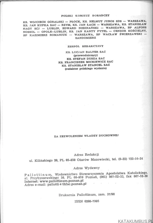 Communio. Międzynarodowy przegląd teologiczny. Nr 5 (107) Rok XVIII. PRACA ZBIOROWA