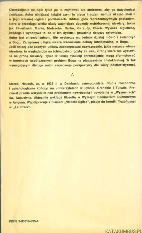 U źródeł współczesnego ateizmu. MARCEL NEUSCH