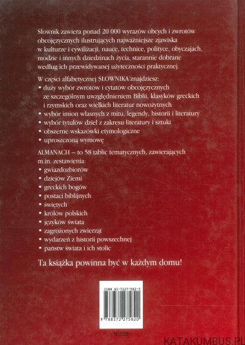 Słownik wyrazów obcych i zwrotów obcojęzycznych z almanachem. WŁADYSŁAW KOPALIŃSKI