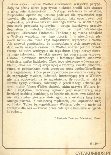 Powiastki filozoficzne. WOLTER