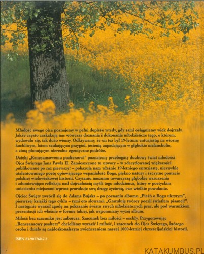 Renesansowy psałterz. KAROL WOJTYŁA, ADAM BUJAK