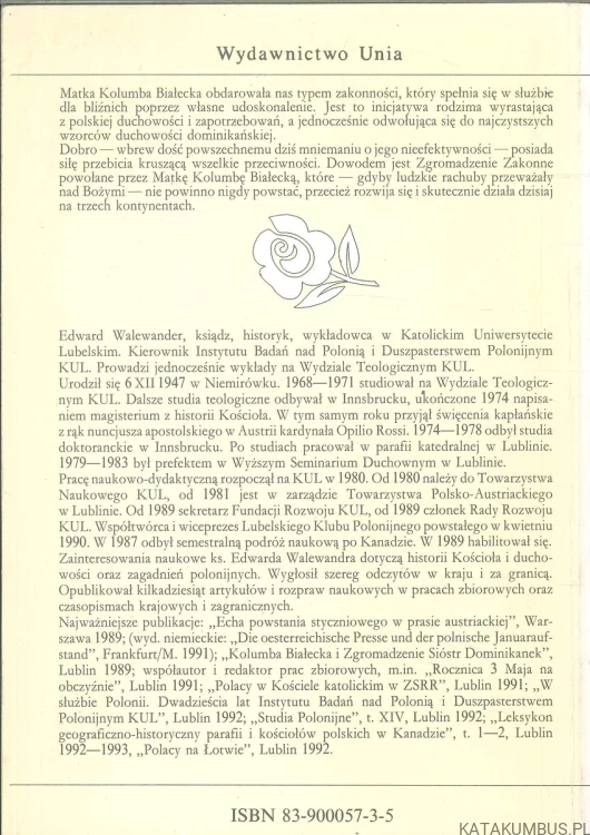 Dominikański wzorzec świętości w życiu i dziele Kolumby Białeckiej 1838-1887. EDWARD WALEWANDER