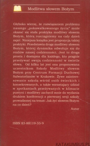 Jak żyć słowem Bożym na co dzień. KS. KRZYSZTOF WONS SDS