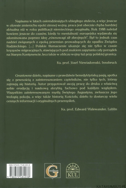 Doctor Pacis. Teologia pokoju Świętego Augustyna. KS. STANISŁAW BUDZIK