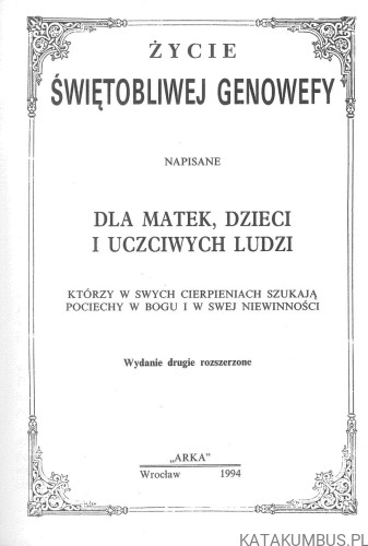 Życie świętobliwej Genowefy. PRACA ZBIOROWA