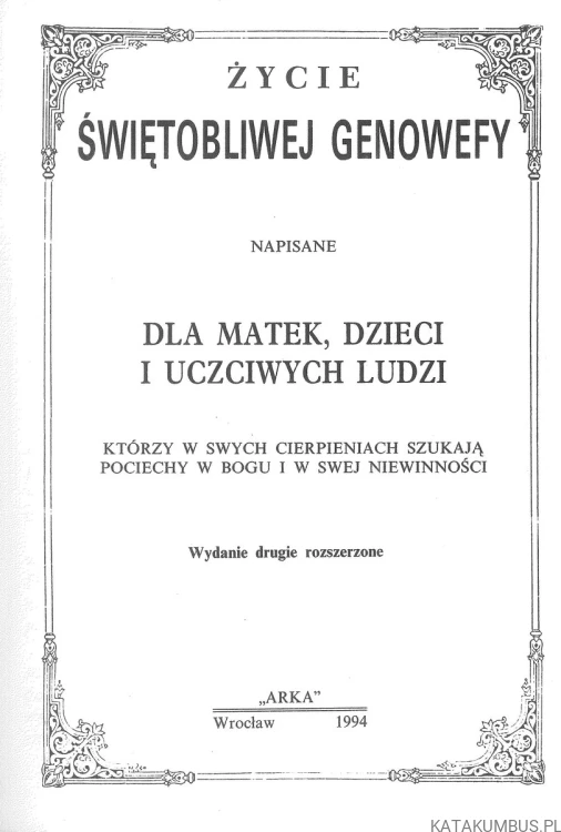Życie świętobliwej Genowefy. PRACA ZBIOROWA