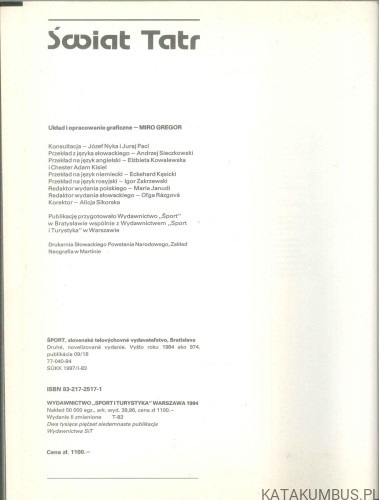 Świat Tatr. PRACA ZBIOROWA