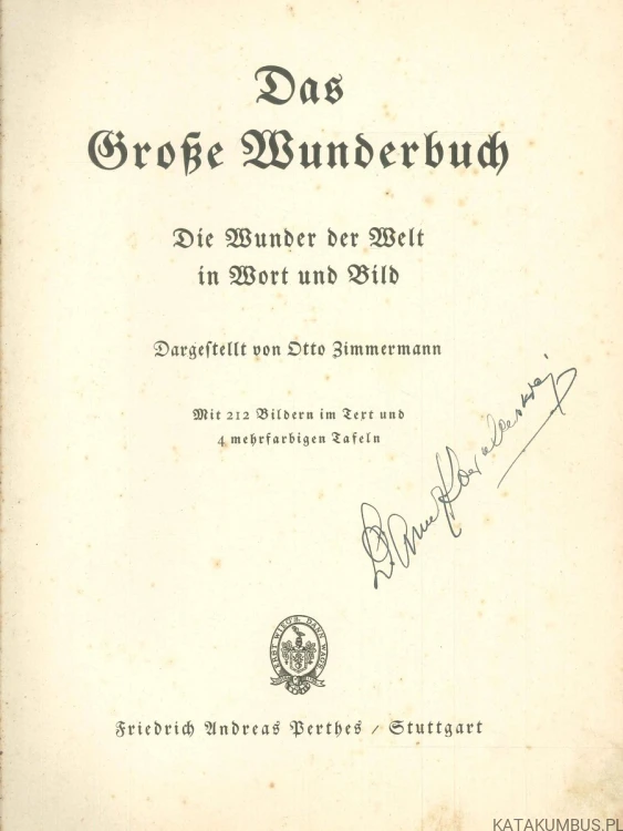 Das Große Wunderbuch. OTTO ZIMMERMANN