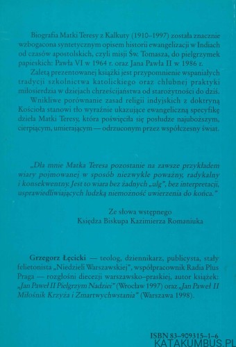 Matka Teresa. Misjonarka miłości i miłosierdzia. GRZEGORZ ŁĘCICKI