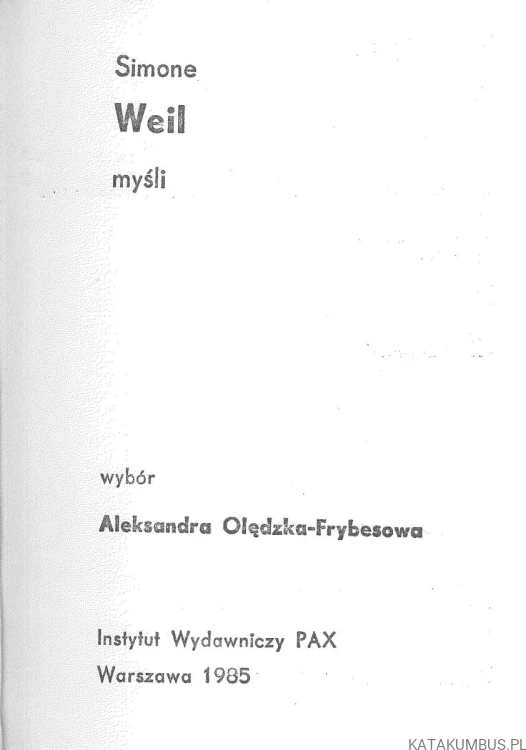 Myśli. SIMONE WEIL