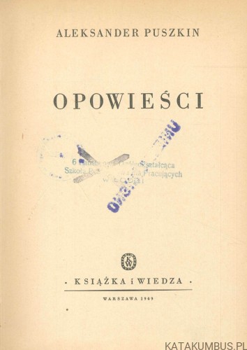 Opowieści. ALEKSANDER PUSZKIN