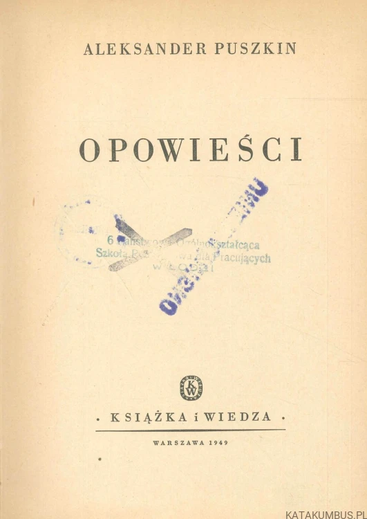 Opowieści. ALEKSANDER PUSZKIN