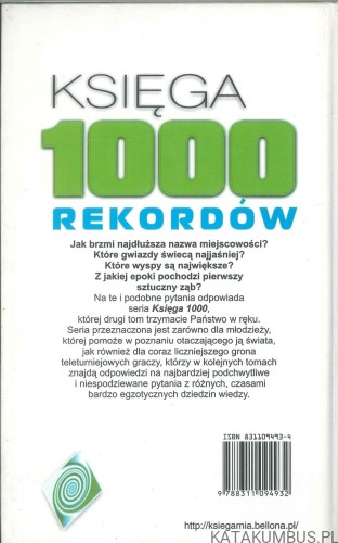 Księga 1000 rekordów. NIKOLAUS LENZ