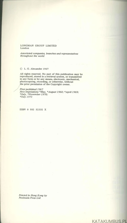Fluency in English. L. G. ALEXANDER