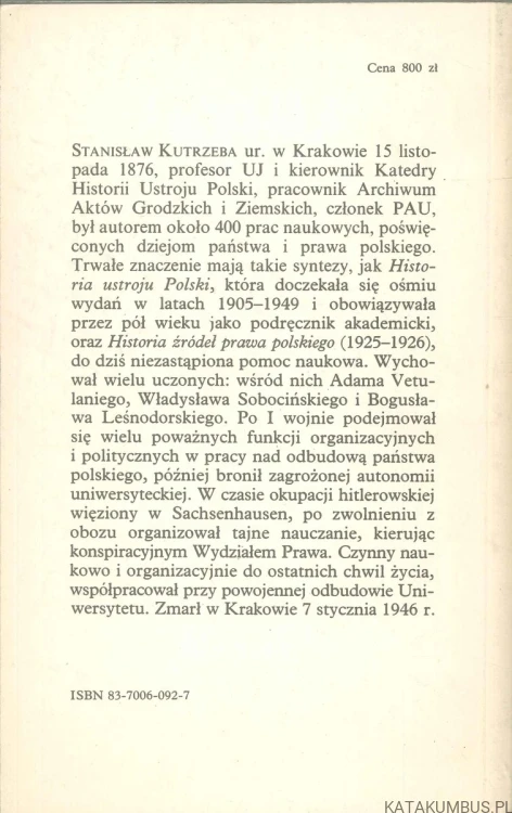 Polska odrodzona. STANISŁAW KUTRZEBA