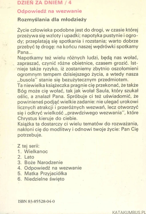 Dzień za dniem. Odpowiedź na wezwanie. DANILO ZANELLA