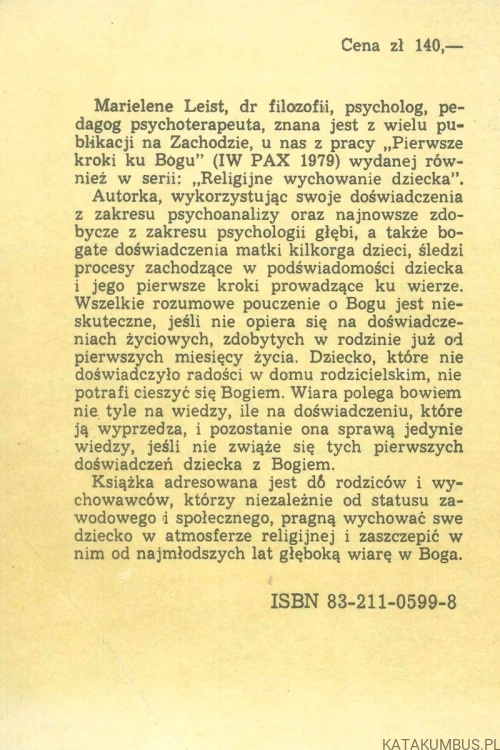 Nie ma wiary bez doświadczenia. MARIELENE LEIST