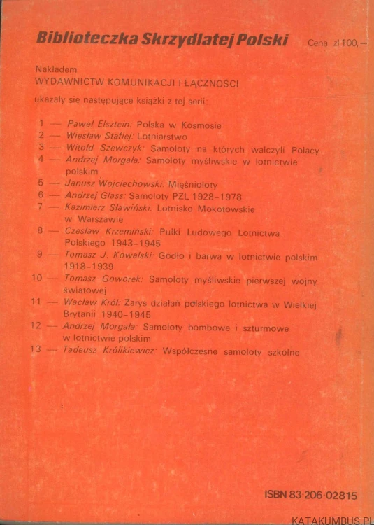 Polskie eskadry w Wojnie Obronnej 1939. JERZY PAWLAK